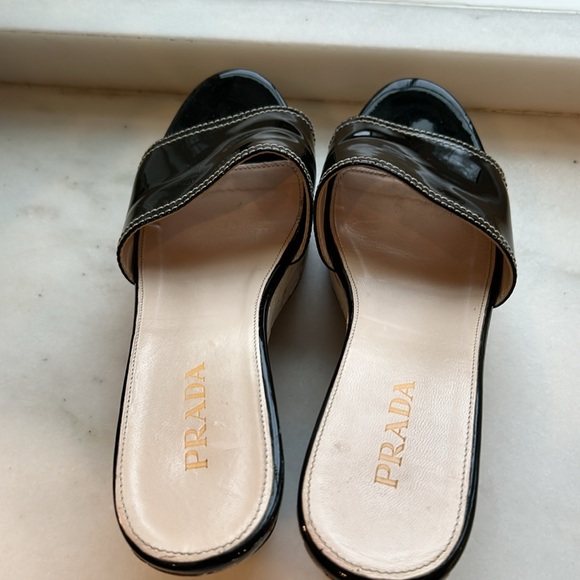 Authentic/PRADA SHOES PLATFORM SLIDES - Picture 10 of 12